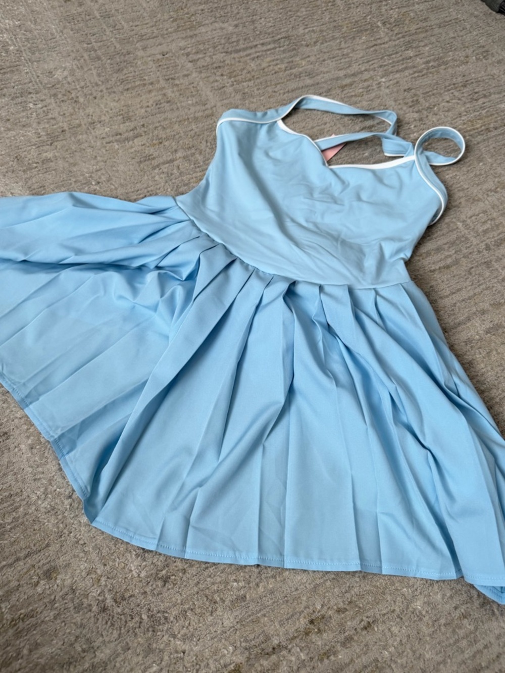 Light Blue Tennis Dress Small – Built-In Shorts –  New